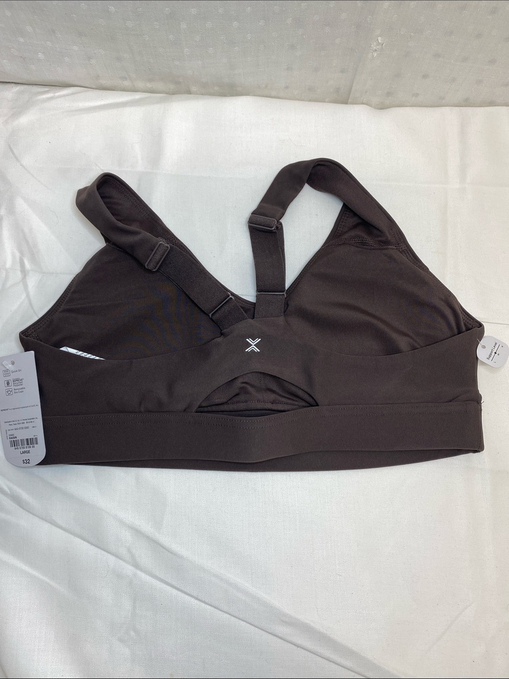 NEW Xersion Racerback Sports Bra Size L In Raisin - Picture 4 of 7